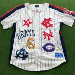 Vintage Ebbets Field Flannels Negro League Baseball All Over Print Jersey Sz L